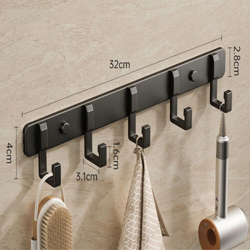 3To7Hooks Μεταλλικοί γάντζοι θήκης κλειδιών αλουμινίου για παλτό, ρούχα, κρεμάστρα