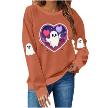 Fira i anda! Halloween-tröja med spökmotiv för kvinnor - Långärmad, bekväm tröja