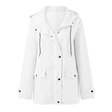 Vielseitige Damen-Anoraks, einfarbig, langärmelig, mit Kapuze, wasserdicht, winddicht, mit durchgehendem Reißverschluss, warm, mit Taschen,