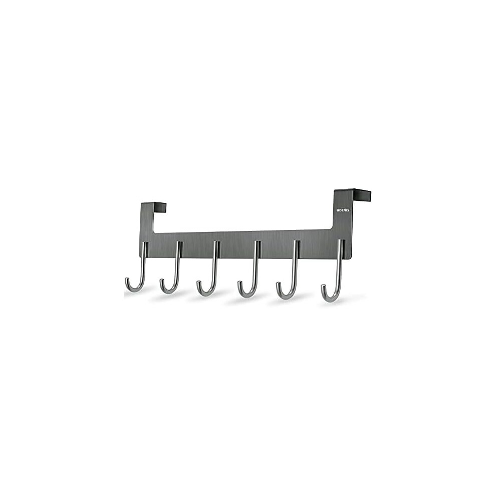 Over-Door Hook Rack Metal Grey 6 Hooks 9097180000266