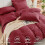 Bordeauxrood seersucker queensize beddengoedset 3