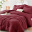 Bordeauxrood seersucker queensize beddengoedset 1