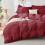 Bordeauxrood seersucker queensize beddengoedset 2