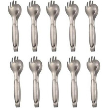 Pinzas para servir de acero inoxidable de 10 unidades (tenedor y cuchara de 8 pulgadas)