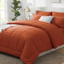 Terracotta Comforter Set Queen 7-Piece Burnt Orange