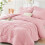 Pink Seersucker Twin Comforter Set 5-Piece 1