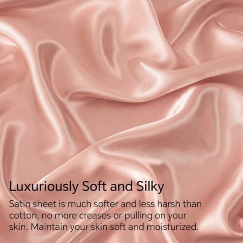 Queen Satin Sheets Set 4-Piece Coral Pink 2