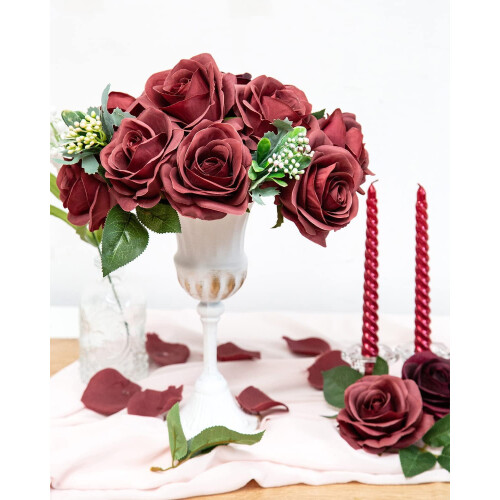 Black Artificial Silk Roses – 12 Pack, 21.2 in Long Stem 2