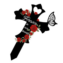 Cruce memorială metalică pentru grădină sau cimitir