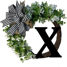 Last Name Year Round Front Door Wreath,Hanging Plaques In Front Of The Door for Home porch Summer Welcome Sign Front Door Decoration
