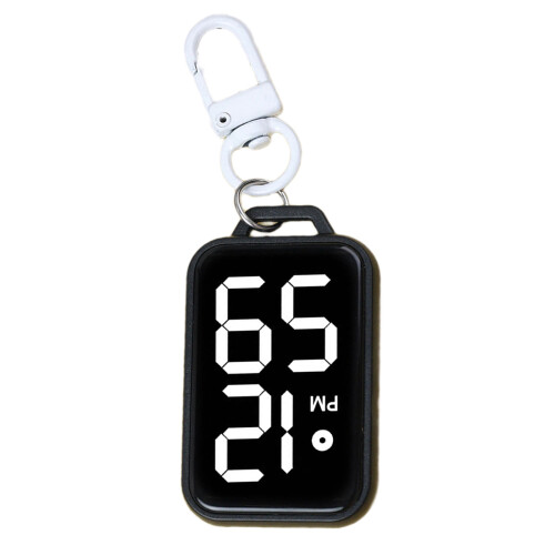 Kids Keychain Digital Watch Miniature Timekeeping Device-Black