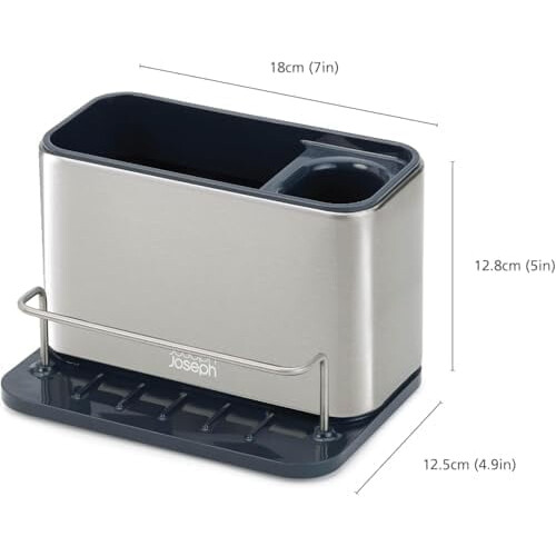 Surface Sink Caddy Stainless Steel Sponge Holder Organizer for Kitchen, Large, Grey 1