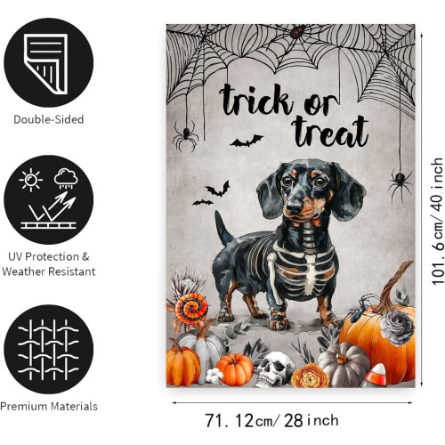 Σημαία Κήπου Ντάτσχουντ για το Halloween 28x40 Διπλής Όψης 1
