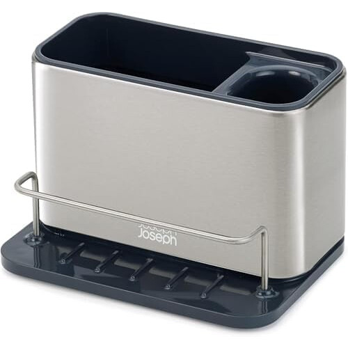 Surface Sink Caddy Stainless Steel Sponge Holder Organizer for Kitchen, Large, Grey 2