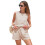 Ensemble short et short rayé kaki pour femme, taille L 2