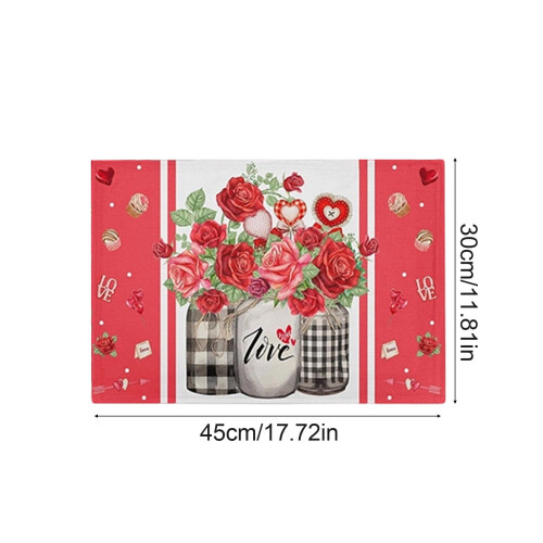 Valentijnsdag placemats van polyester, 45x30 cm 2