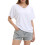 Γυναικεία Casual T-shirts με V λαιμόκοψη, κοντομάνικα, χαλαρή εφαρμογή, καλοκαιρινά, 4