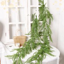 Gallickan9Ft Műfenyő Karácsonyi Fűszer – Norfolk Pine Greenery, Beltéri/Kültéri Ünnepi Dekoráció, Fehér