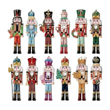 12 figuras de Cascanueces para decoración navideña del hogar, ideales para cumpleaños y estanterías.