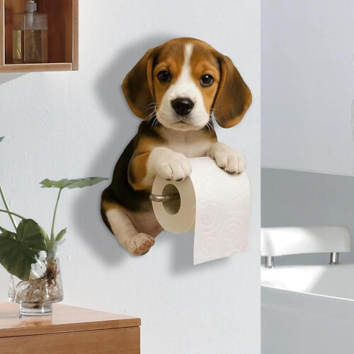 Βάση τοίχου από ρητίνη σε σχήμα Beagle για χαρτί υγείας 2