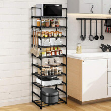 10-laags modulair metalen keukenorganizer, matzwart