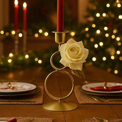 Castiçal de metal para decoração de Natal e mesa 2