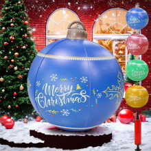 Décorations de Noël extérieures : boules de Noël gonflables, ornements, décoration pour la porte d'entrée et le jardin pour les fêtes du
