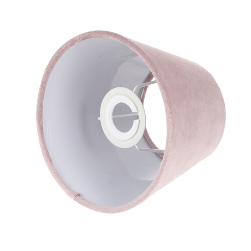 Paralume cilindrico in velluto rosa per lampade E27/E14 1