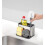 Surface Sink Caddy Stainless Steel Sponge Holder Organizer for Kitchen, Large, Grey 5