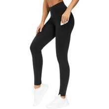 Pantalones de yoga gruesos de talle alto con bolsillos, leggings de yoga para correr y entrenamiento con control de abdomen para mujer.