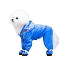 Capa de chuva impermeável para cães, jaqueta de chuva para cães de quatro patas com capuz, poncho de chuva leve e refletivo para cães pequenos,