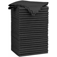 Svarte mikrofiberkluter, 24-pakning, 30x30 cm, svært absorberende, gjenbrukbare og lofrie for biler, kjøkken, husholdning – kompatibel med alle