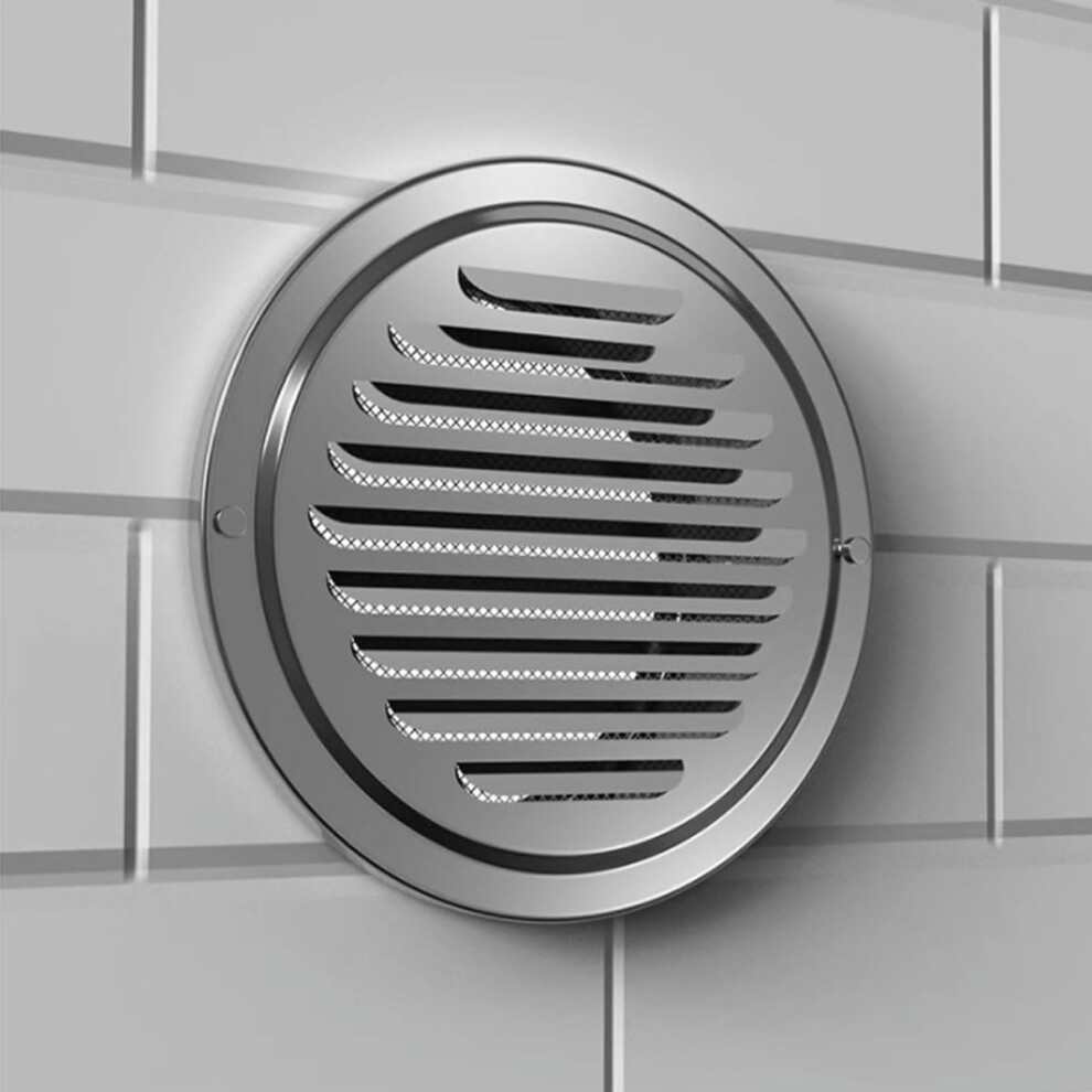 6 Inch Stainless Steel Vent Cover With Mesh, Weatherproof Wall Mounted Louvered Exhaust Grille 9169991188232
