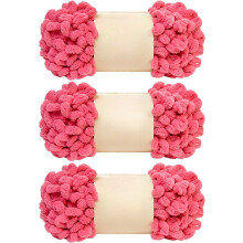 3 stuks/300 g lusgaren, 100% polyester chenille pluizig garen voor handbreien en -weven