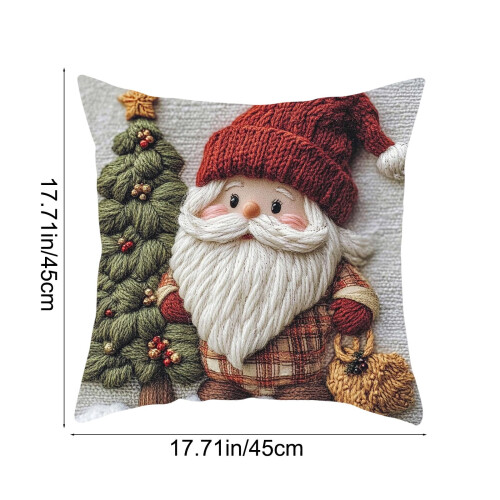 Juego de 2 fundas de almohada decorativas navideñas de algodón con 2
