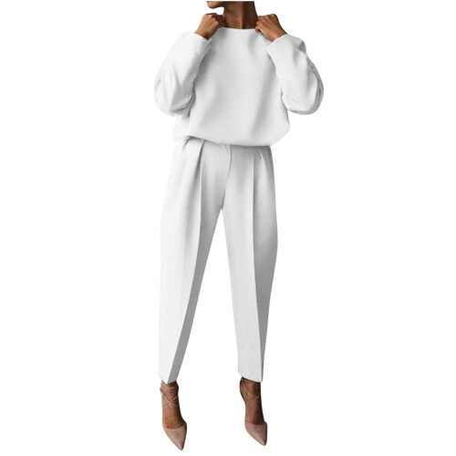 Completo da casa per donna, set casual a due pezzi con maniche lunghe, ampio e comodo. 1