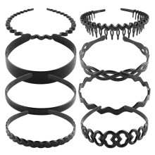 Etereauty1Set8Pcs păr dinți ondulați unisex bentiță accesorii din plastic dur bentiță de păr cu încuietoare antiderapantă pentru femei