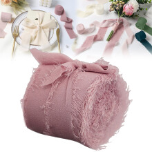 1,5 Zoll x 5 Yards Chiffon-Fransenband für rustikale Hochzeitsdekoration, Geschenkverpackung, Brautsträuße, DIY-Bastelarbeiten #013