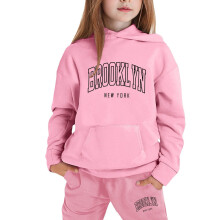 Ediodpoh Kinder-Hoodie- und Hosen-Set, warmer Langarm-Trainingsanzug für Jungen und Mädchen, Rosa, 10-11 Jahre, entspricht Standardgrößen