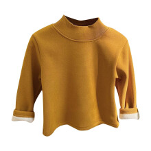 T-shirt uni à manches longues pour filles, col roulé semi-roulé à volants, chaud