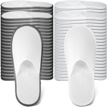 Lot de 10 paires de pantoufles jetables antidérapantes, moelleuses et fermées, idéales pour les hôtels, spas, hommes et femmes, à la maison,
