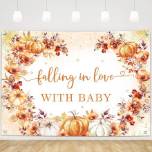 Autumn Pumpkin Baby Shower Banner 5x3 ft