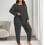 Conjunto de pijama feminino plus size de manga comprida 1