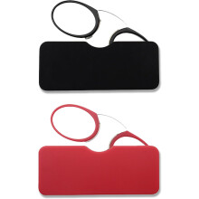 Mini-Lesebrille ohne Bügel für Damen und Herren, schlanke, dünne Nasenclip-Lesebrille mit kleinem Etui
