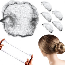 6Pc Hair Nets Elastic Edge Mesh Net Stretch Disposable Grey Hairnet Sleeping Wig
