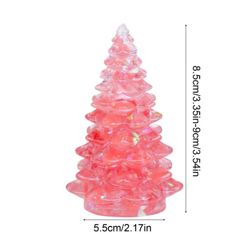 Mini Christmas Tree Pink Plastic 3.3 Inches 1