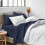 Σετ σεντόνια δύο XL – Luxury1800Ultra-Soft Microfiber, Deep Pockets, 3 τεμάχια (Midnight Blue) – Συμβατό με 6