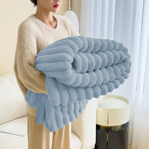 Nkmbld Soft Fleece Throw Blanket, Blue 1