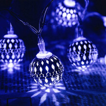 Marockanska solcellsljusslingor med kula, 6 m 30 LED