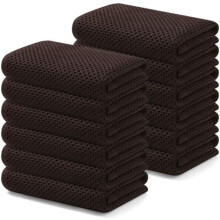 Torchons de cuisine gaufrés 100 % coton, paquet de 12, 33 x 71 cm